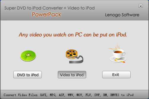 Super DVD to iPod Converter + Video to iPod Powerpack screenshot